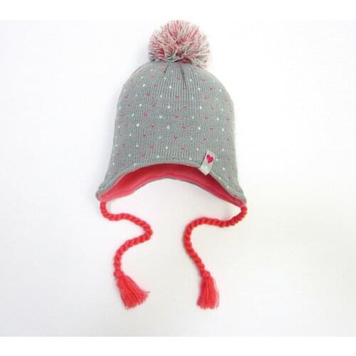 New Crochet Baby Girls Hats Autumn Winter Heart Print Infant Hats for Girls Warm Baby Toddler Hat Kids Caps fit 0 to 6 years old