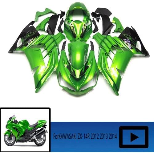 Suitable for ZZR 1400 2012-2015 body kit ZZ-R1400 12 13 fairing suitable for Kawasaki Zx14r 2014 fairing kit green