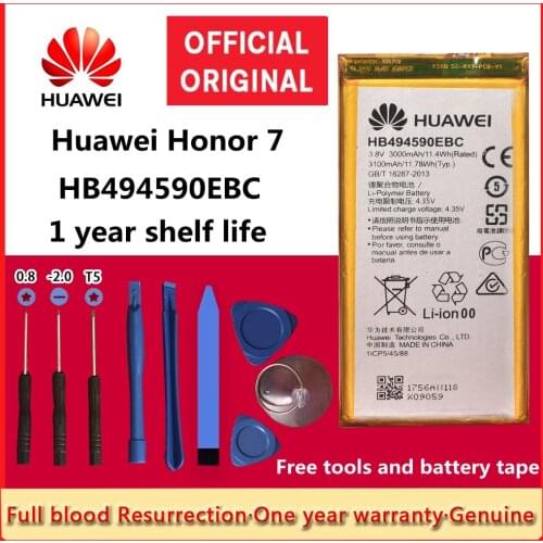 Original For Huawei HB494590EBC Rechargeable Li-ion phone battery For Huawei Honor 7 Glory PLK-TL01H ATH-AL00 PLK-AL10 3000mAh