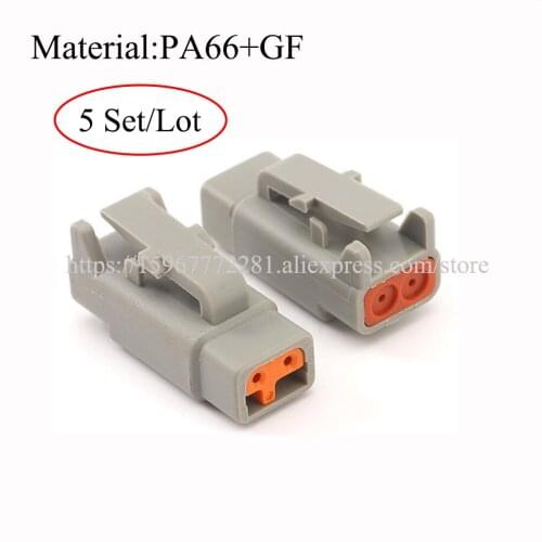 5SET DTM06-2S PA66+GF gray New energy car male Connector cable Terminal auto socket 2 pin female Connector automotive plug