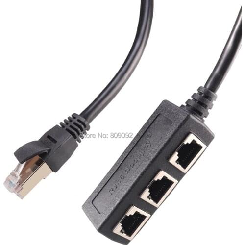 RJ45 Ethernet Cable cord Adapter Splitter 1 Male To 2/3 Port Extension CAT 7 LAN Network Plug Connector Adapter For Laptop PC