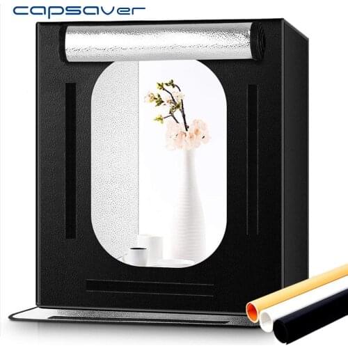 Capsaver F60 Portable Photo Studio LED Light Box 60*60cm Folding Lightbox Softbox Photo Shooting Tent for Product Jewelry Toy