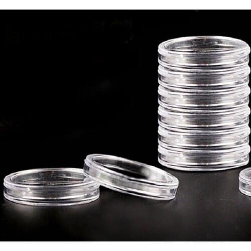 10 PCS/lot Transparent Coin Display Holder Applied Clear Round Cases Coin Storage Capsules 23mm