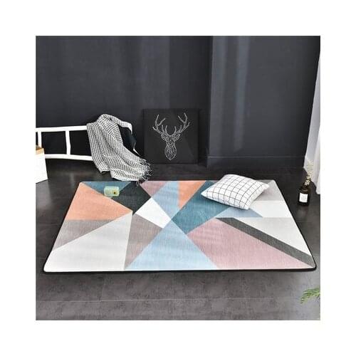 Rectangular Striped Geometric Carpet Art World Bedroom Living Room Decoration Non-Slip Soft Large Floor Mat