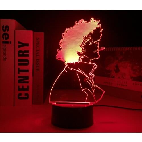 Anime Cowboy Bebop 3D Lamp Spike Spiegel LED Night Light for Kid Birthday Gift Room Deco Manga Cowboy Bebop Lamp Spike Spiegel