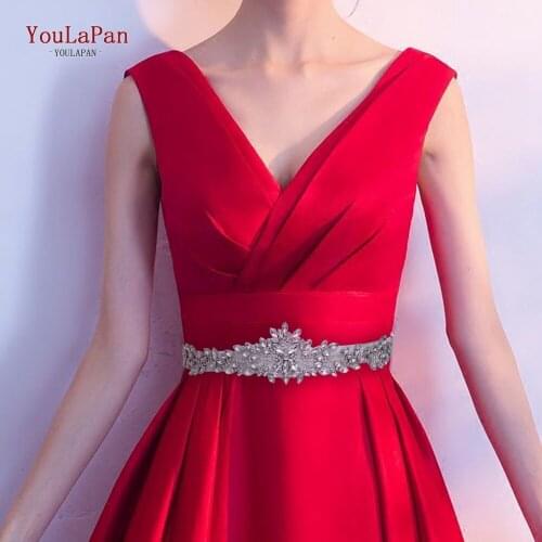 YouLaPan S11 Wedding Belt Rhinestone Sash Belt for Wedding Dress Silver Color Crystal Bridesmaid Belt Bridal Accessories