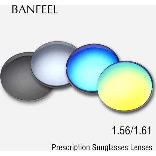 1.56/1.61/1.67 (-0.50~-8.00) Mirror Colorful Myopia Prescription Sunglasses Lenses CR-39 Resin Aspheric Eyeglasses Coating Lenes