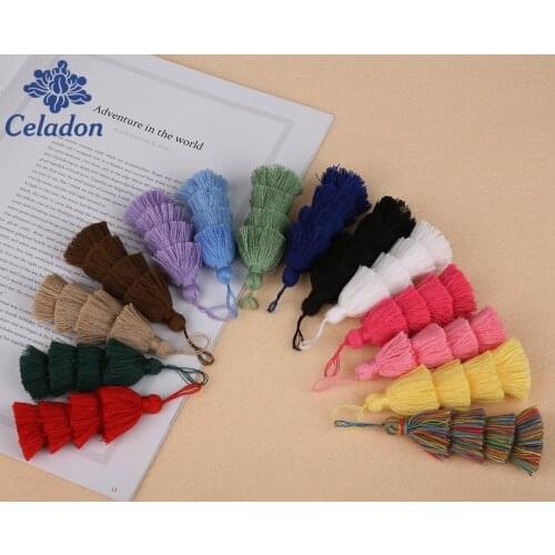 1 PC 14color Cotton 8cm(Tassel)+2cm(Rope) Tassel Charm Pendant for Necklace Key Chain Bag Clothing DIY Jewelry Findings & Craft