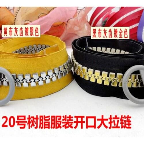 2pcs/lot 20# Long Oversize Resin Plastic Zipper 70CM Gold Silver Clothing Luggage DIY Overcoat Jacket Sewing Accessories