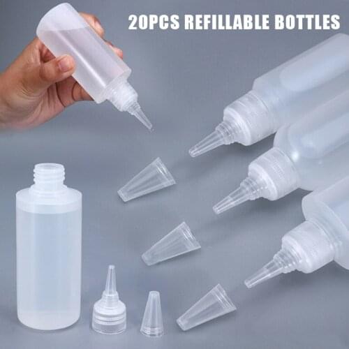 20pcs Empty Plastic Bottles Refillable Bottles Portable Travel Container With Screw-On Lids Squeeze Bottles 30ML/50ML