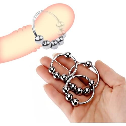25/28/30/33/35/40mm 4 Beads Penis Ring Metal Stainless Steel Cock Rings Delay Ejaculation Penis Lock Glans ring Sex Toy For Men