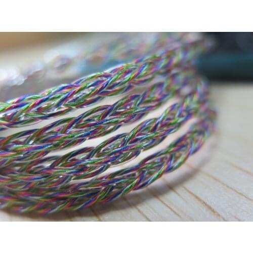 F49 8-Strand Braided 27AWG 6N OCC Silver-Plated Copper Litz Upgrade Finished Eearphone Cable 3.5mm to 0.78mm