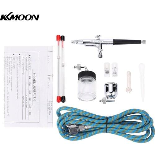 Airbrush Gun Kit for Temporary Tattoo Art Painting Manicure Double Action + 10PCS Airbrush Glass Bottles with jets 0.2&0.3&0.5mm