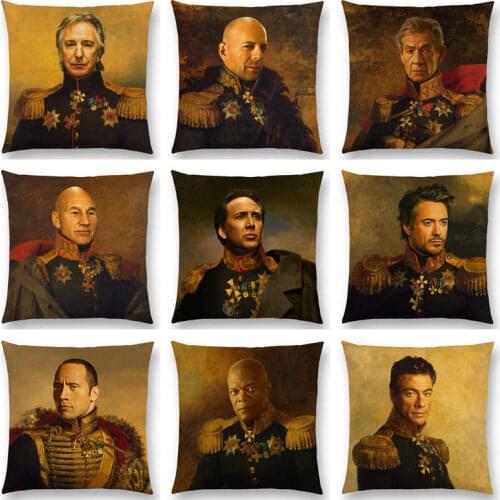New Hollywood Super Stars Cushion Cover Replaceface Prints Sofa Pillow Case Classical Movie Decorative Pillowcase