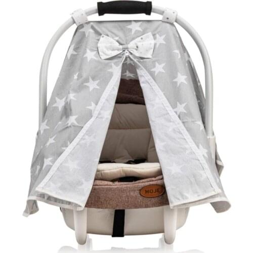 Baby Carrying Mother Lap Stroller Cover Mega Star Gray Color Bow Model New Season Fly Sun Protection Cotton Drape comfort