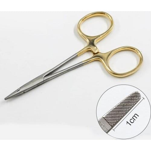 Double eyelid embedding needle holder plastic surgery tool stainless steel needle holder with gold handle hospital needle holder