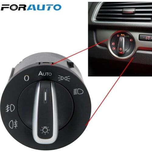 For Golf Jetta MK5 MK6 GTI Passat B6 B7 CC Touran Tiguan 5ND941431B Chrome Auto Headlight Switch Fog Head Light Knob