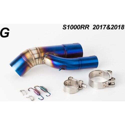 For S1000RR 2017 2018 Years Motorcycle 51mm Exhaust Middle Link Pipe Escape Connection Pipe System Connector