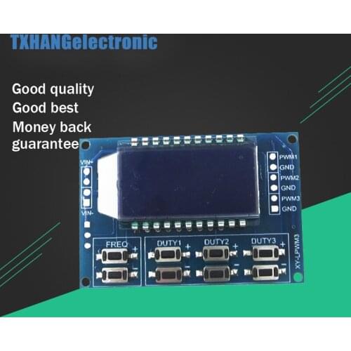 Signal Generator 3-way LCD Display Module Output PWM Pulse Frequency Duty Cycle Adjustable Display Modules 1Hz-diy electronics