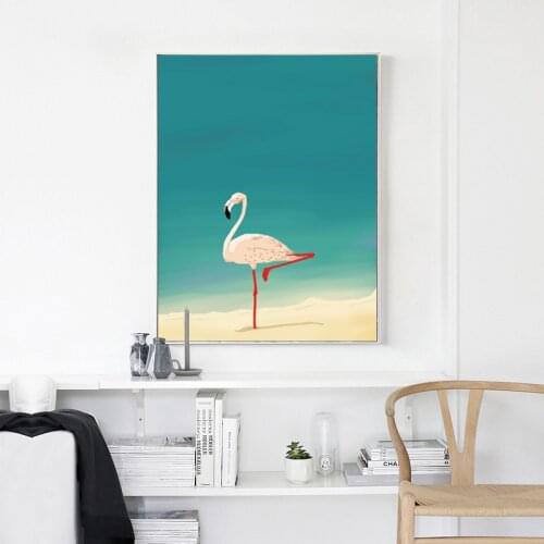 Cartoon Animal Canvas Painting Modern Minimalist Nordic Style Flamingo Art Hd Print Home Poster Wall Art Decoration