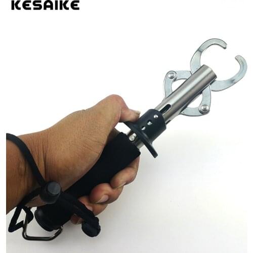 KESAIKE Fishing Grip Stainless Steel Fish Grip with Scale 15KG 33LB Max Load EVA Handle Fish Lip Control Fishing Tool
