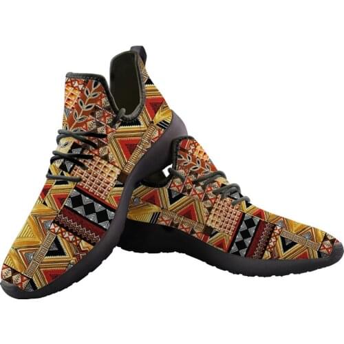 ELVISWORDS New Men Platform Vulcanized Shoes Vintage African Ethnic Tribal Print Breathable Mesh Knitting Sneakers zapatillas