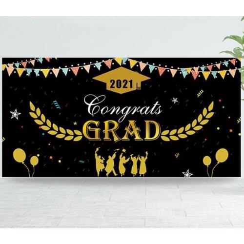 Outdoor Graduation Banner Hanging Flag Indoor Party Mood Background Celebration Festive Decorations Porch Decor Supplies Signs
