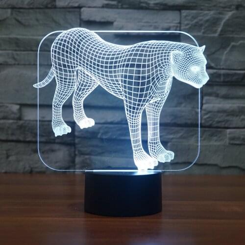 Novelty Creative 3d Table Lamp Leopard Acrylic led Desk Lamp Decorative Colorful Touch Atmosphere Nightlight