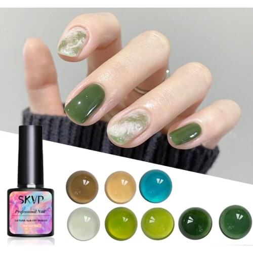 SKVP 8ML Clear Green Nail Polish Gel 3Pcs/Set Nails Semi-Permanent Varnish For Nail Art Summer Nail Polish Varnishes UV Gel