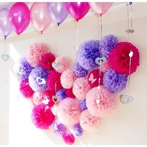 Pompom Garland ball paper flower lantern ball for wedding party kids birthday party decoration baby shower home decoration