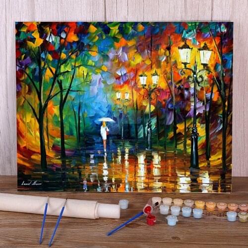 Late Stroll DIY Painting By Numbers Kit Oil Paints 50*70 Canvas Pictures Loft Wall Picture For Adults Wholesale