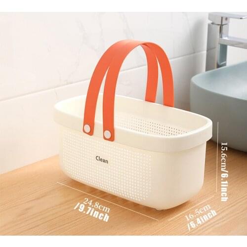 Simple Portable Hollow Reusable Plastic Bathroom Storage Organizer Basket Home for Food Snacks Toys Toiletries xqmg Storage Bask