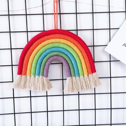 DIY Rainbow Wall Hanging Decoration Handmade Woven Rainbow Decoration Nordic Baby Room Accessories Living Room Home Decor