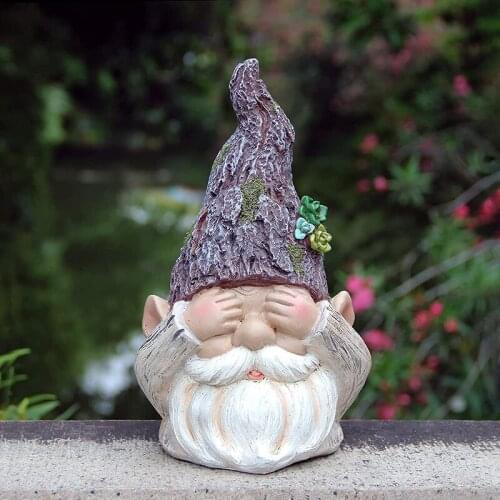 Garden Gnomes Statue Hear No Evil See No Evil Speak No Evil Gnome Desktop Ornament Home Living Room Decoration xqmg Figurines