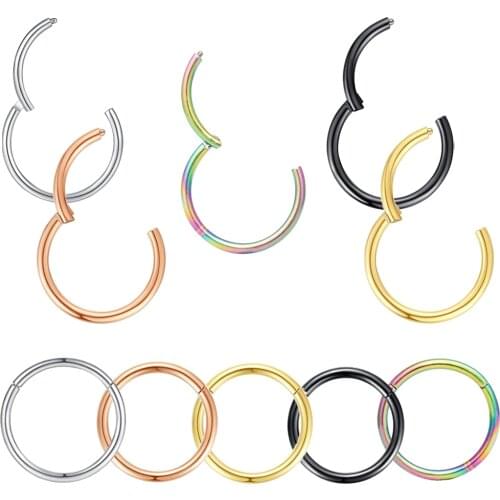 1PC 361L Surgical Steel 20G Cartilage Earrings Hoop Hinged Septum Nose Rings Helix Tragus Daith Earring Nipple Clicker Piercing