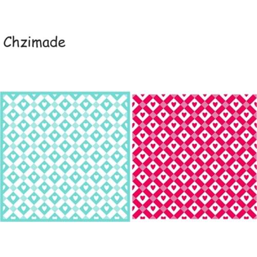 Chzimade Heart Square Self-Adhesive Silk Screen Printing Stencil Mesh Transfers 10x10" For T-Shirt Diy Home Decoration