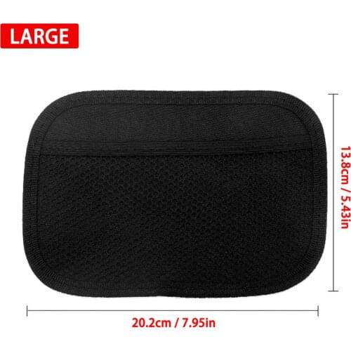 20*14cm Universal Car Storage Bag Non-woven fabric Vehicle Stick-up Mesh Net Storage Bag Black Phone Holder Organizer Pouch