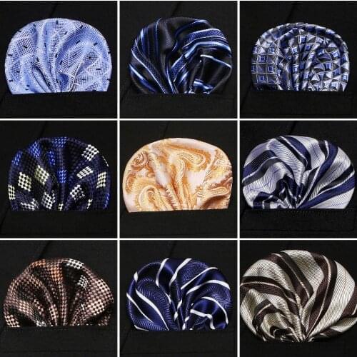 Vangise Mens Pocket Squares Dot Pattern Blue Handkerchief Fashion Hanky For Men Business Suit Accessories 22cm*22cm