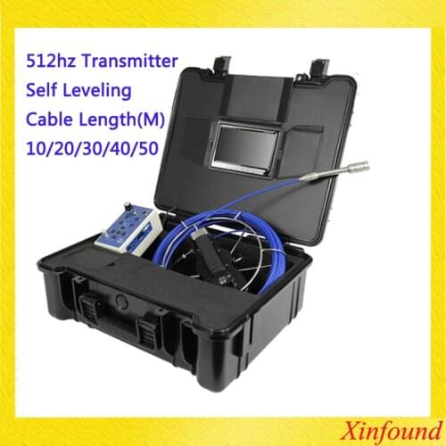 20m Cable 23mm Pipe Camera Machine 512hz Transmitter Sonde Self Leveling Pipe Sewer Drain Inspection Video Camera 7"Screen DVR