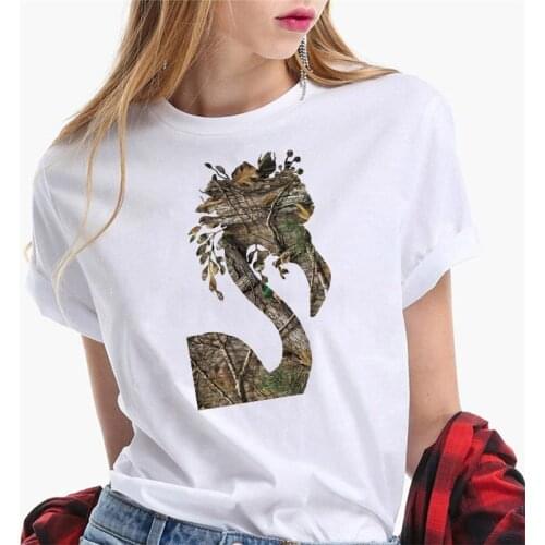 Women Graphic Crane Animal Printing Cute Short Sleeve 90s Print Clothes Lady Tees Tops Female T Shirt Womens T-Shirt