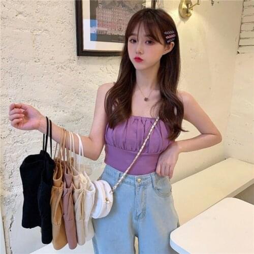 Women Tanks Tops Knitted Small Tank Top Womens 2021 Spring and Summer Strap Vest Camis Crop Top For Women