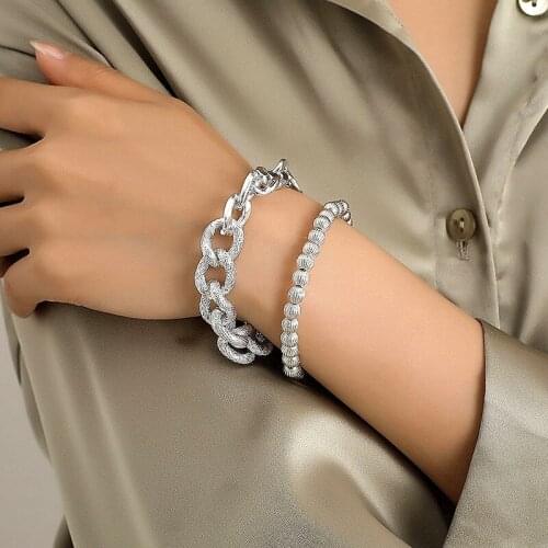 High Quality Boho Snake Chain Bracelet Bangle for Women Armband Punk Multi Layer Heavy Metal Thick Chain Bracelet Couple Jewelry