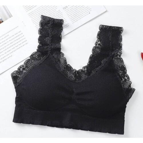 Womens Sexy Lace Back Halter Wrap Removable Gathered And Fitting Underwear Bras Top Female Invisible Bra Without Underwire