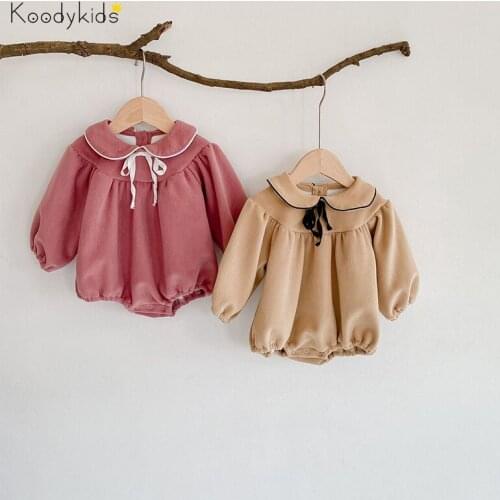 Koodykids Winter Baby Girl Bodysuits Babys Plush Jumpsuit Baby Girl Clothing Toddler Girl Vintage Onesie Clothes Full Sleeve