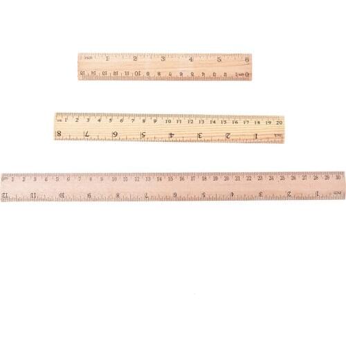 1pcs 15cm 20cm 30cm Wooden Ruler Learning Office Stationery Ruler Metric Rule Precision Double Sided Measuring Tool