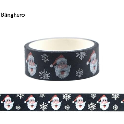 10pcs/set Blinghero Christmas 15mmX5m Washi Tape Cartoon Santa Claus Masking Tape Cool Deer Adhesive Tape Gift for Family BH0401