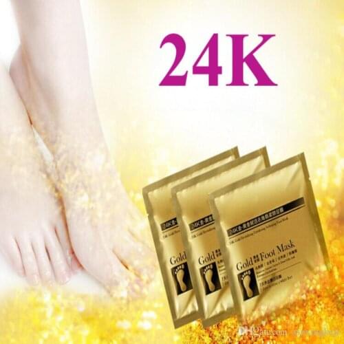 2Pack=4pcs High Quality 24K Gold foot Mask feet skin care pedicure socks peeling mask foot care mask Pedicure Socks