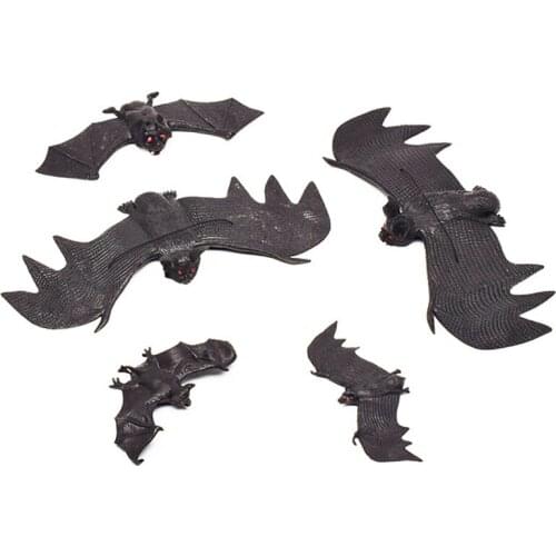 5pcs/lot Large TPR soft bat figures Anime figure Model Toy Home/Bar/Hotel decoration Halloween Novelty Trick gadgets