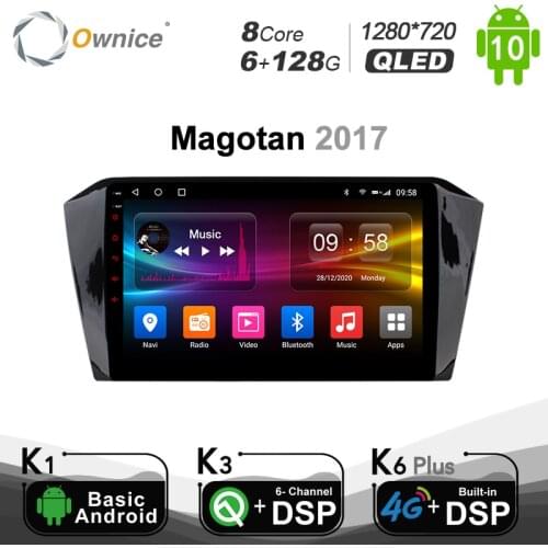 Ownice 10.1" Android 10.0 Octa Core For Volkswagen Magotan 2017 6G+128G DSP 4G LTE SPDIF Car DVD Radio Player GPS Navi DAB+ DVR