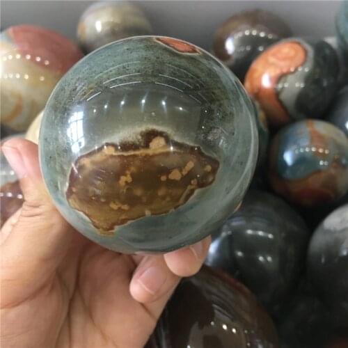 Large size energy stone beautiful natural stones and minerals ocean stone ball healing crystals sphere for home decoration